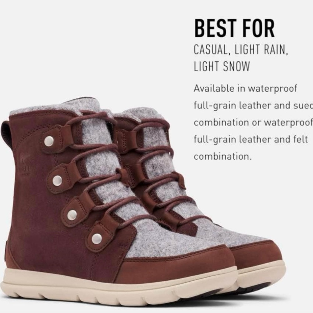 New Sorel Explorer Joan Ankle Winter Boots 8.5 - Picture 9 of 9